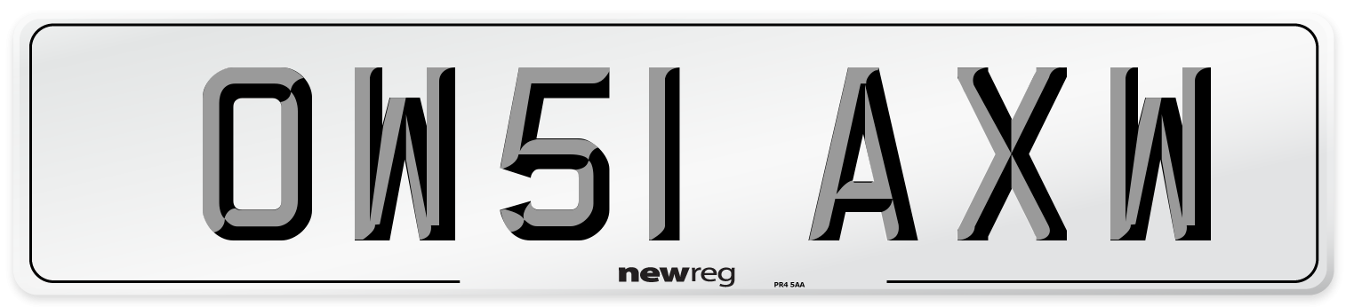 OW51 AXW Number Plate from New Reg
